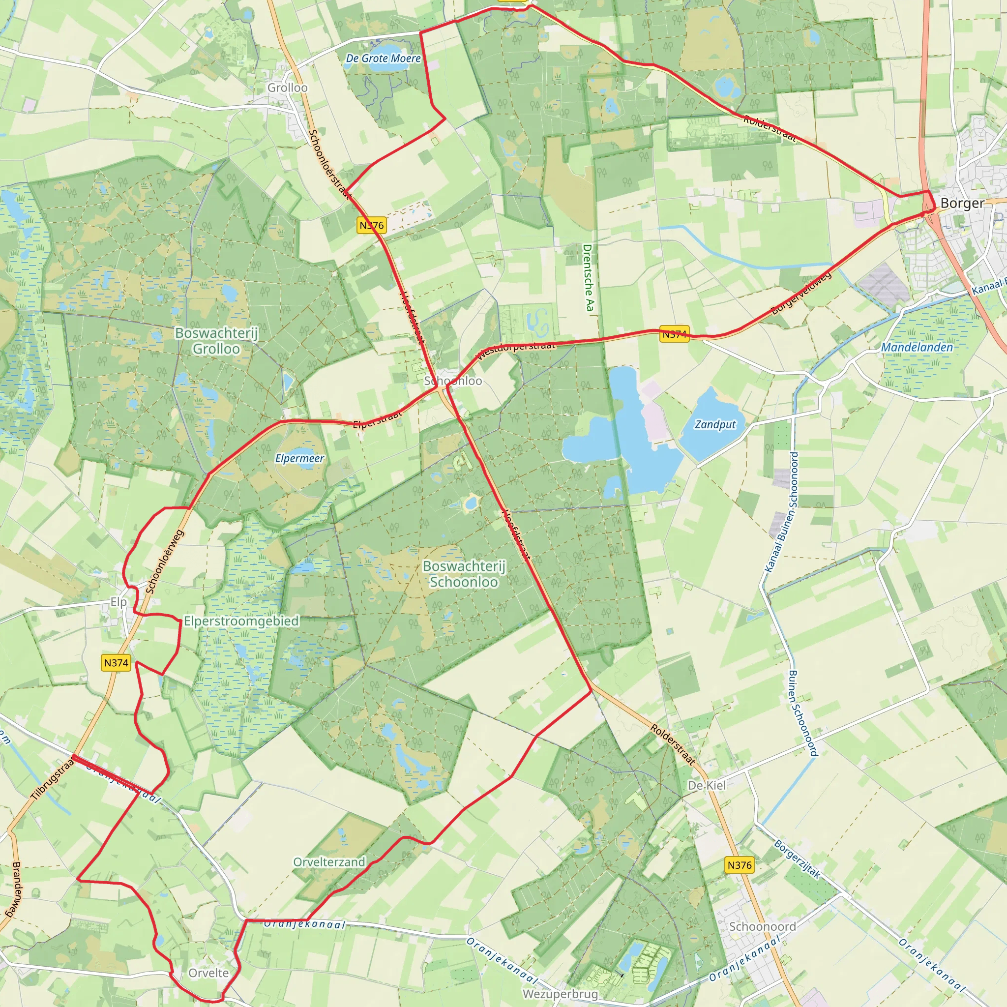 Borgerveldweg and Jacob Trippad Loop mobile static map