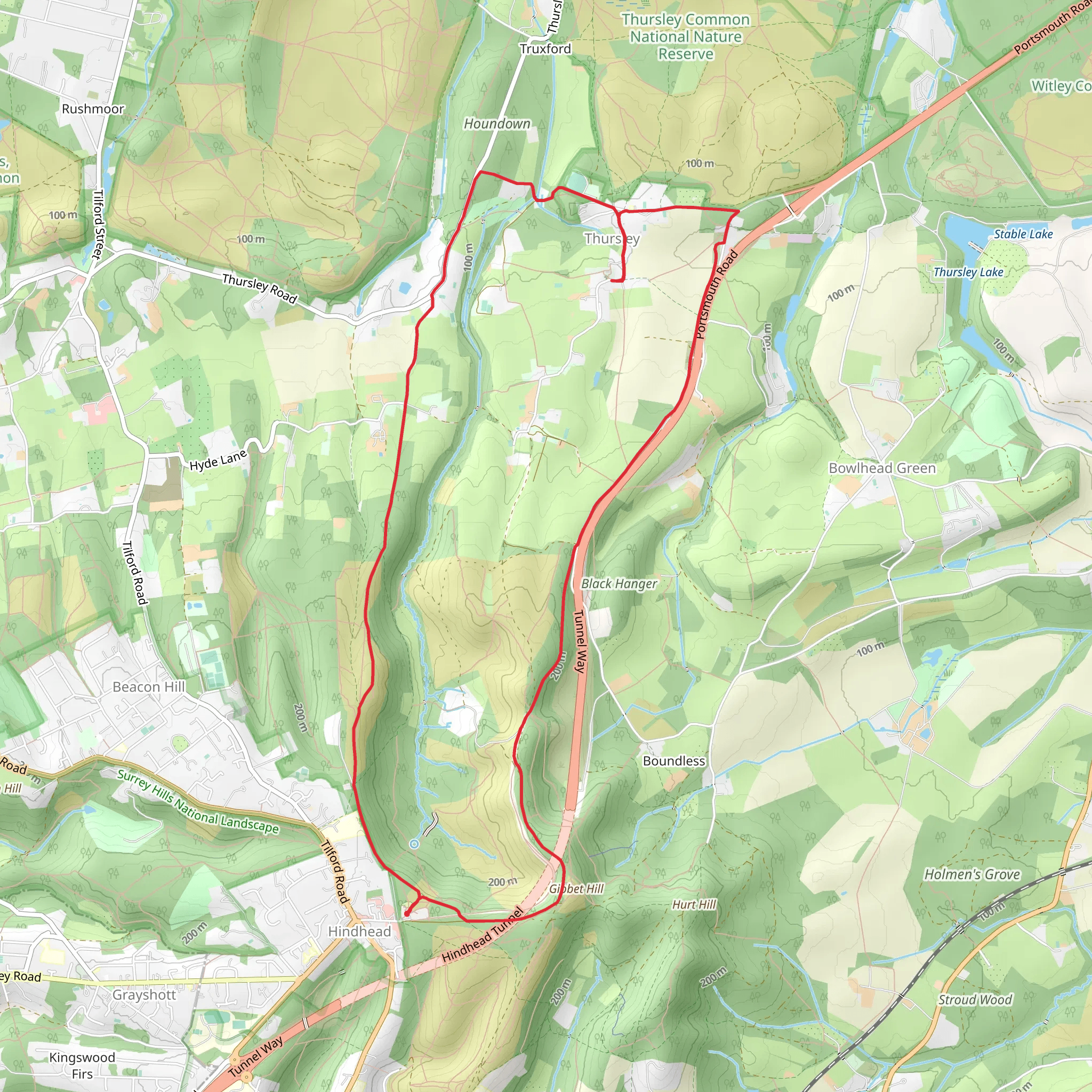 Hindhead Loop mobile static map