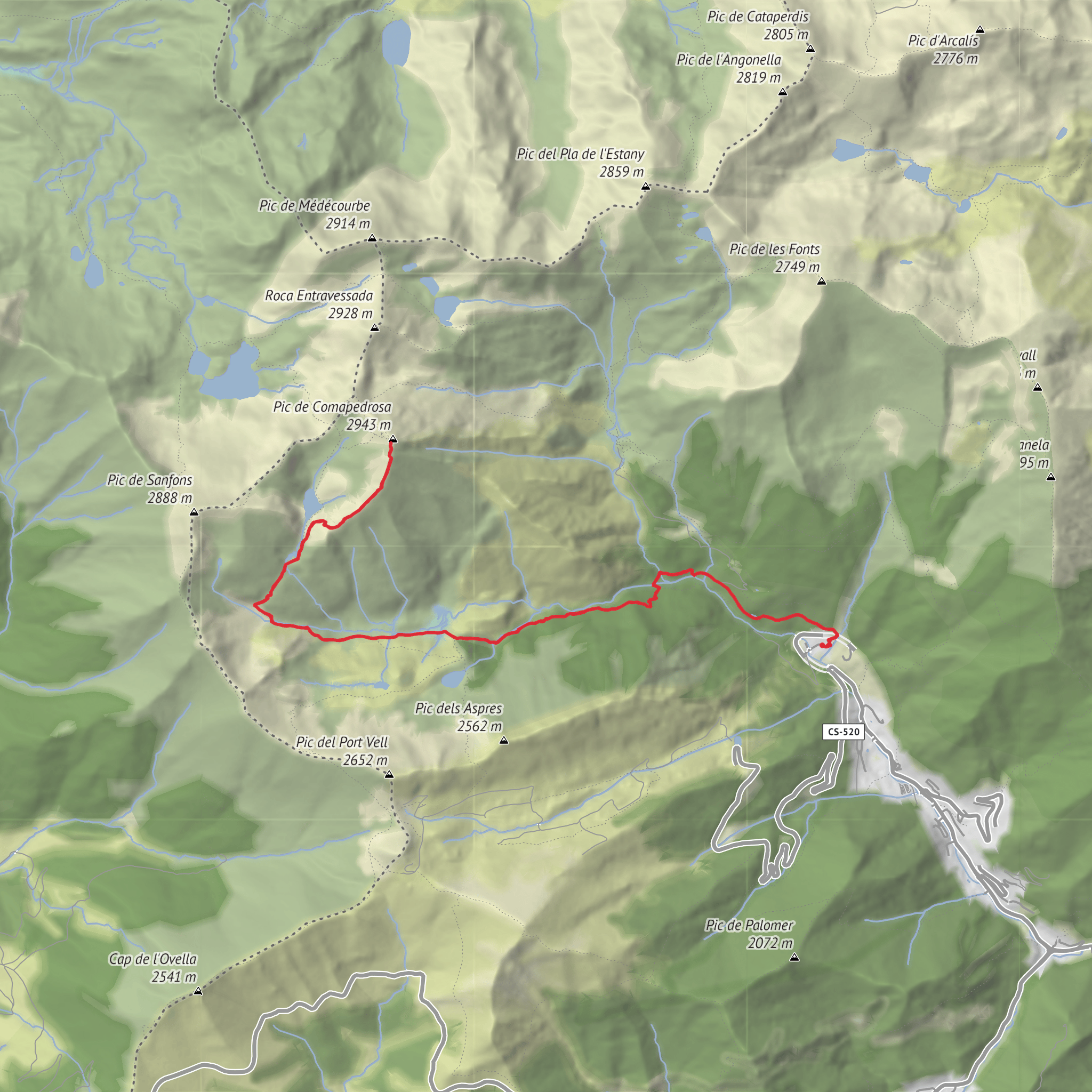 Comapedrosa mobile static map