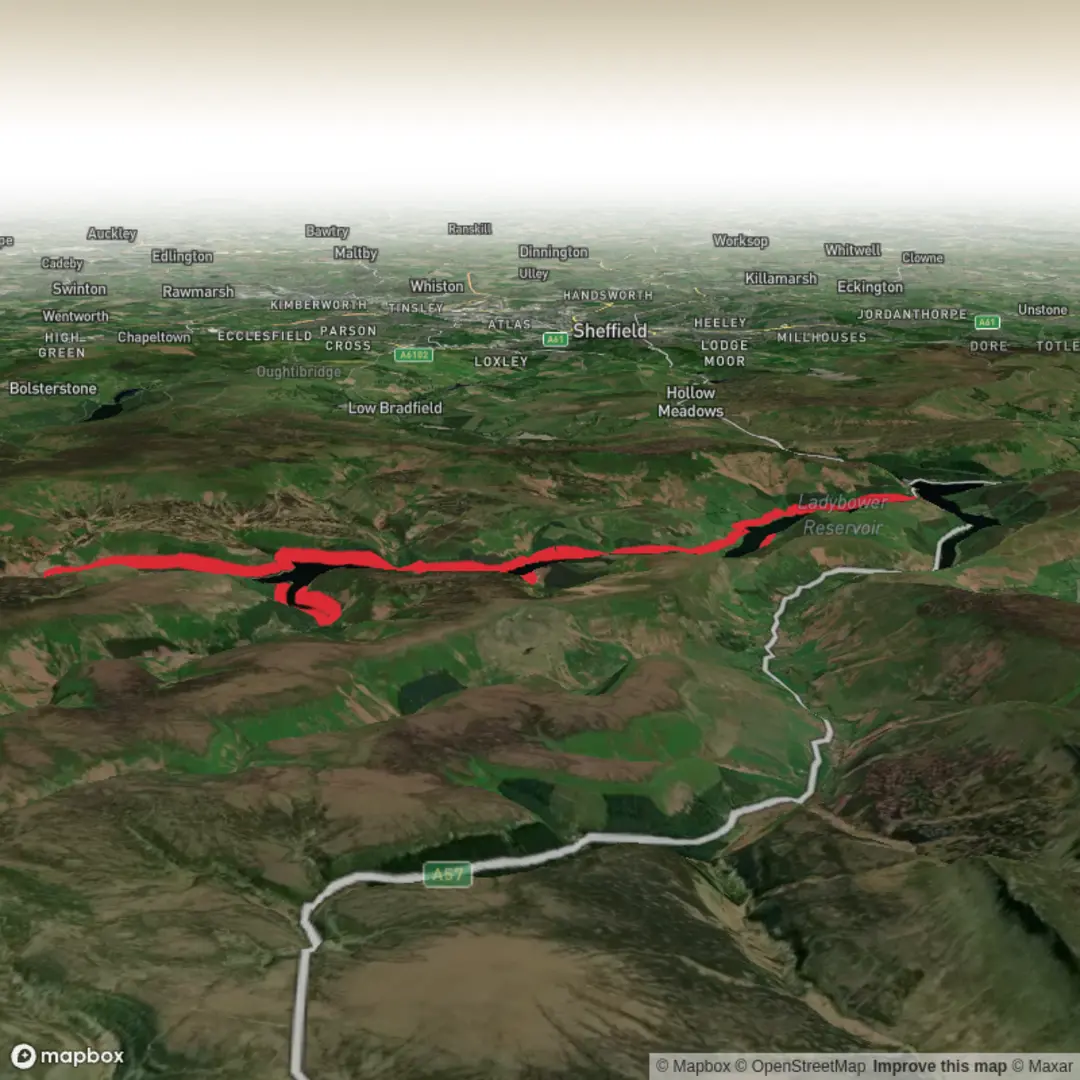An image depicting the trail Derwent and Howdens dam Loop and its surrounding area.