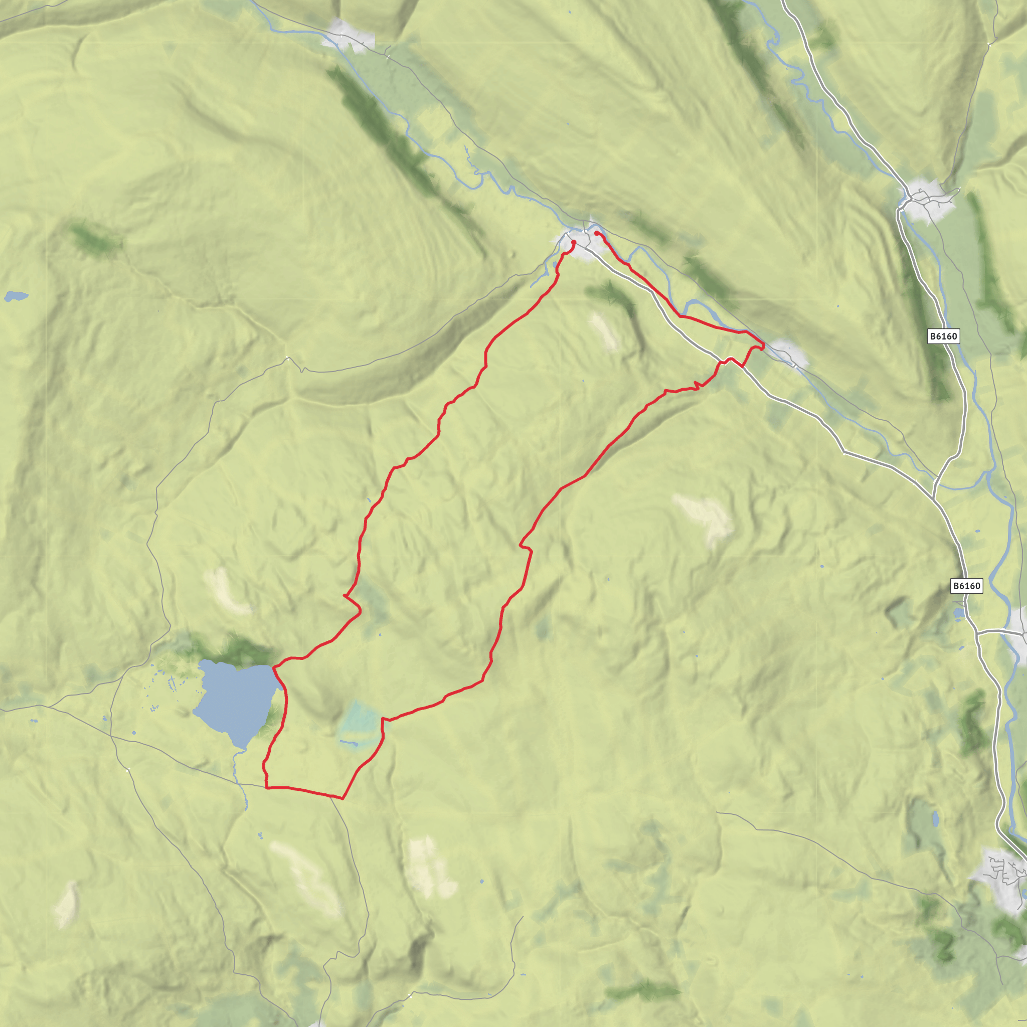 Hike from Arncliffe to Malham Tarn mobile static map