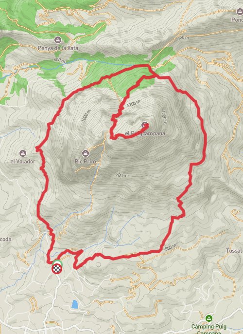 Finestrat Hiking mobile static map
