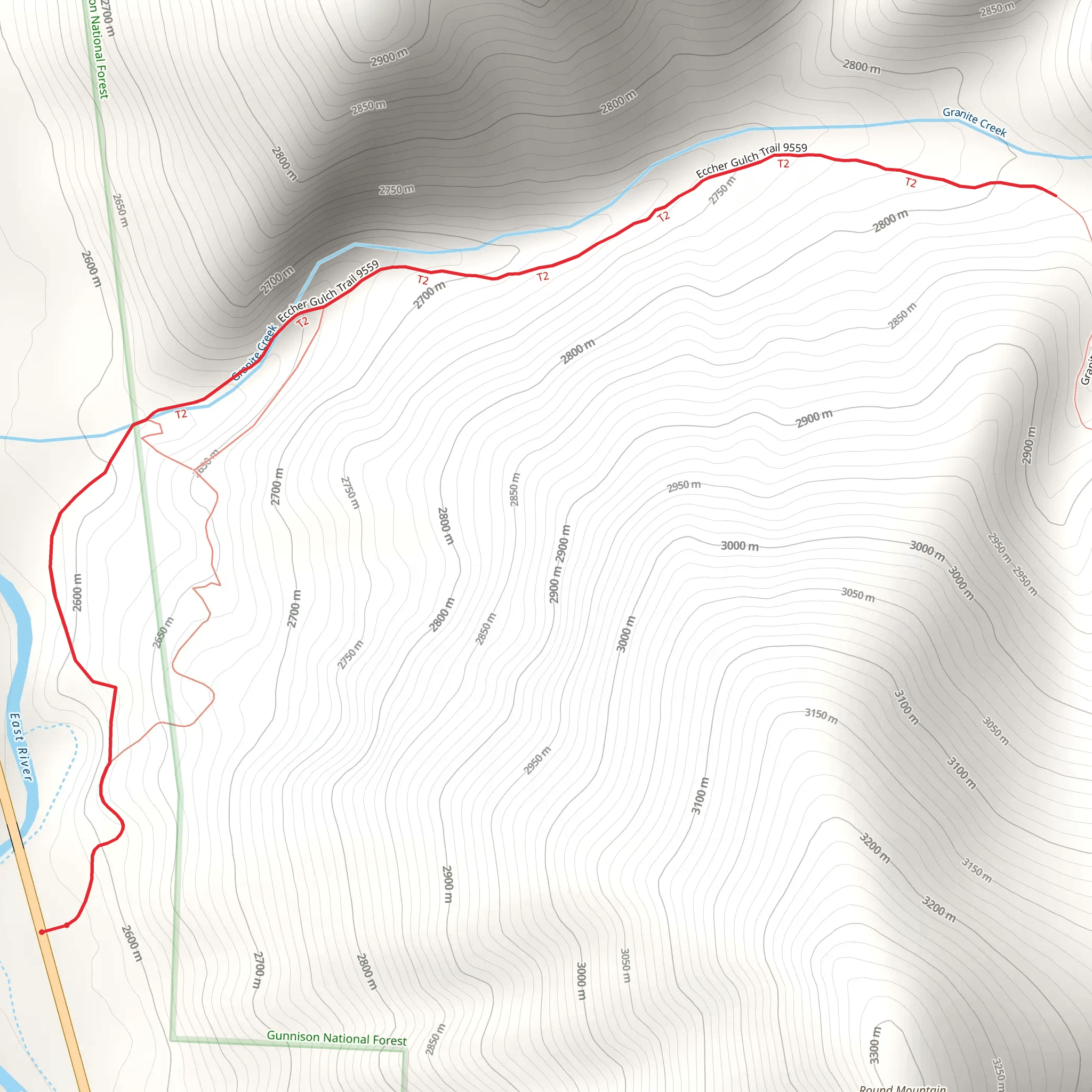 Eccher Gulch Trail mobile static map