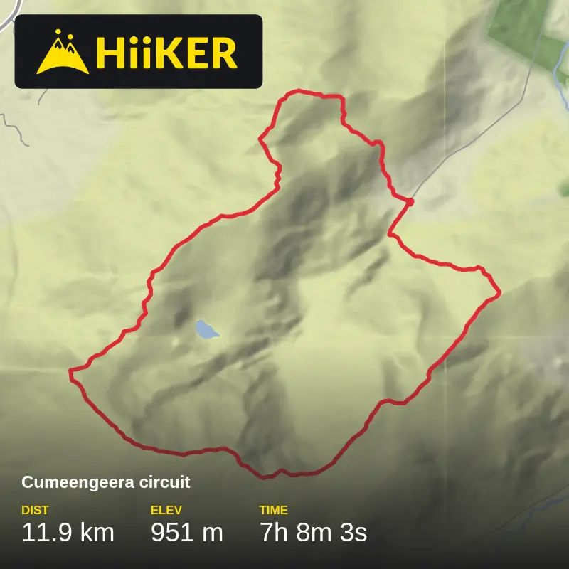 A map preview of the recording Cumeengeera circuit .