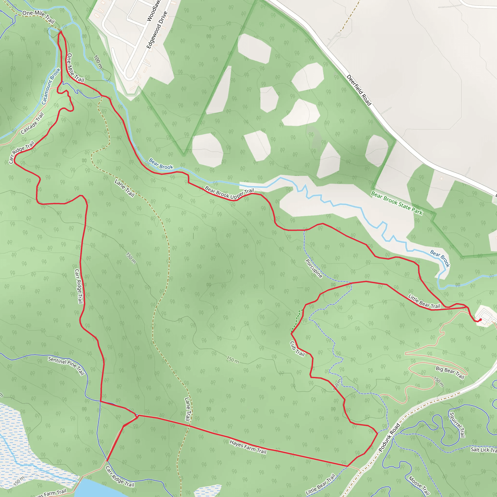 Bear Brook and Catamount Brook Loop mobile static map