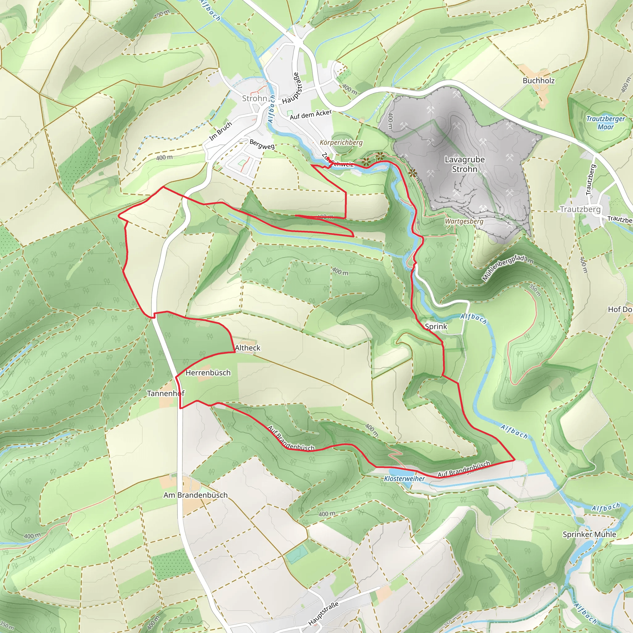 Lavabombe, Durchbruchstal der alf and Herrenbusch Loop mobile static map