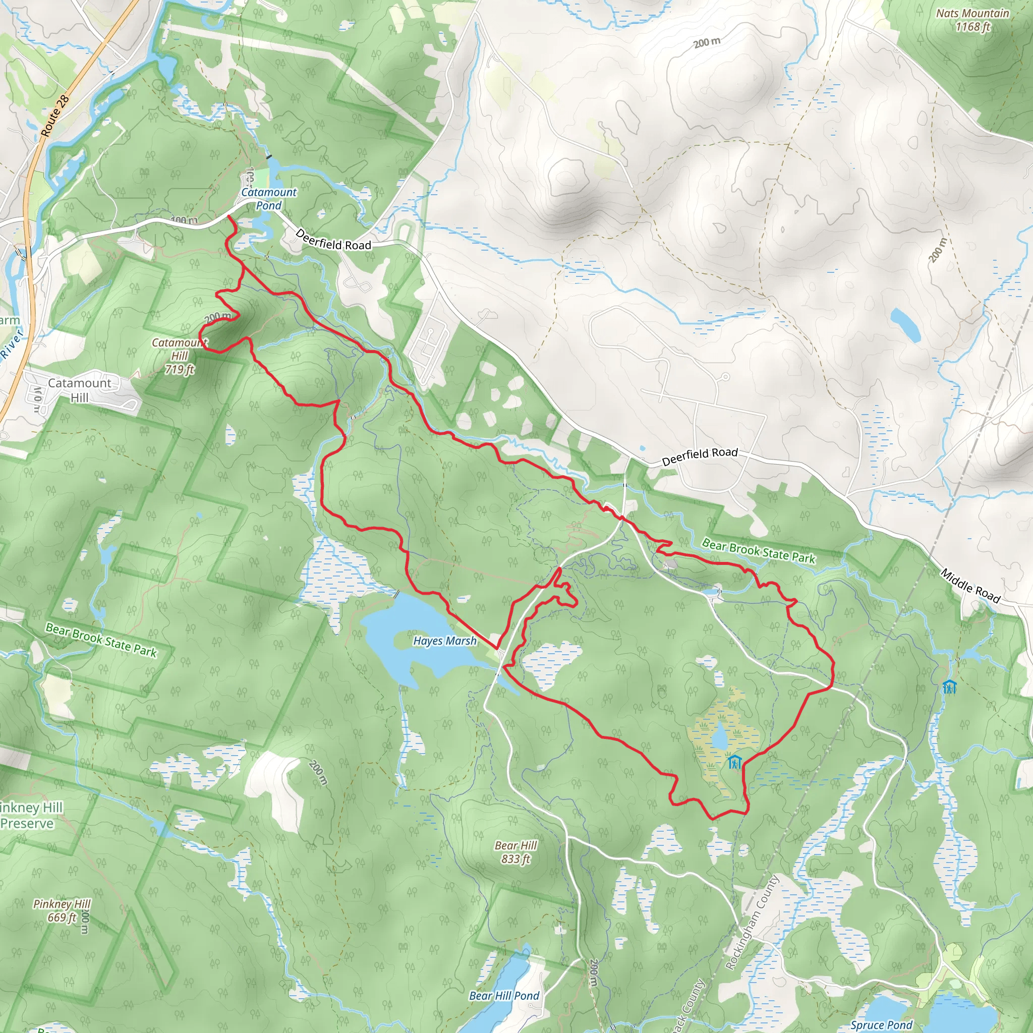 Catamount Pond and Hill Loop mobile static map