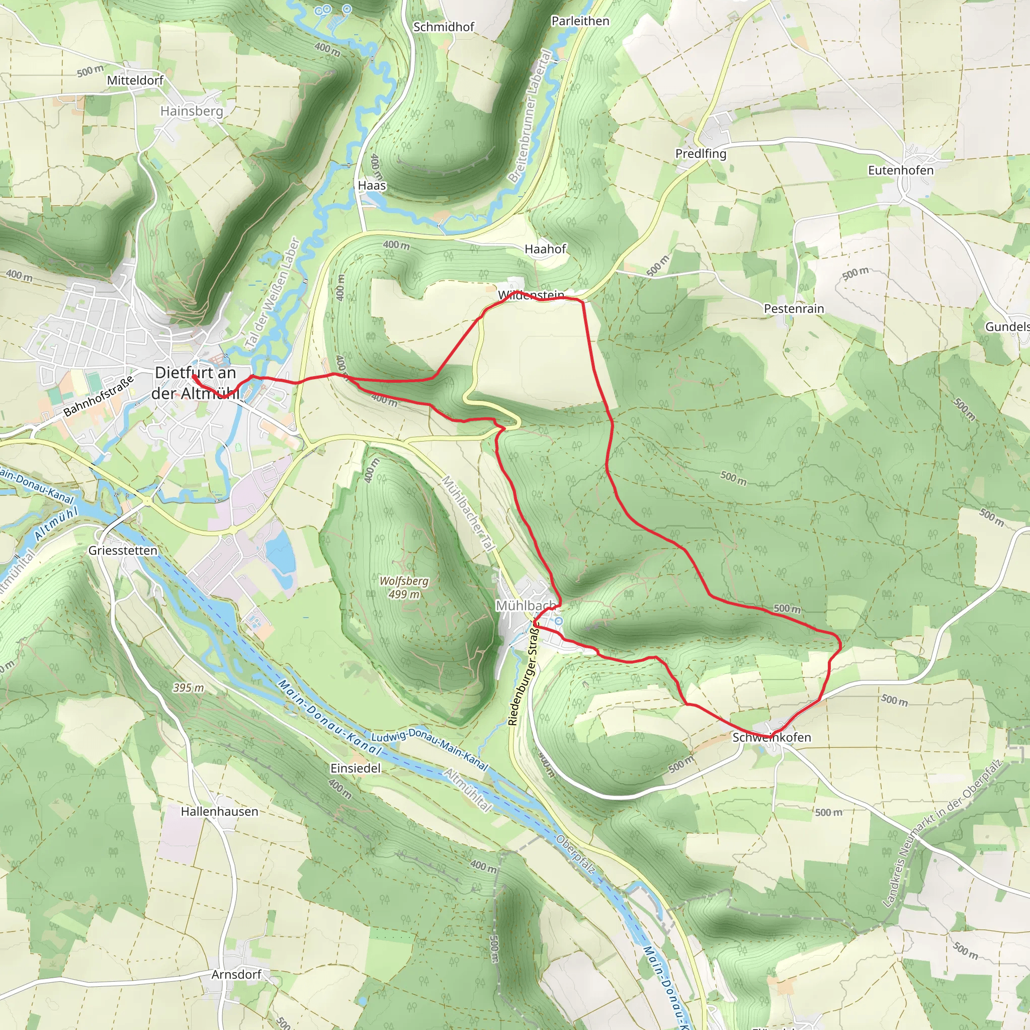 Wildensteiner Steig mobile static map
