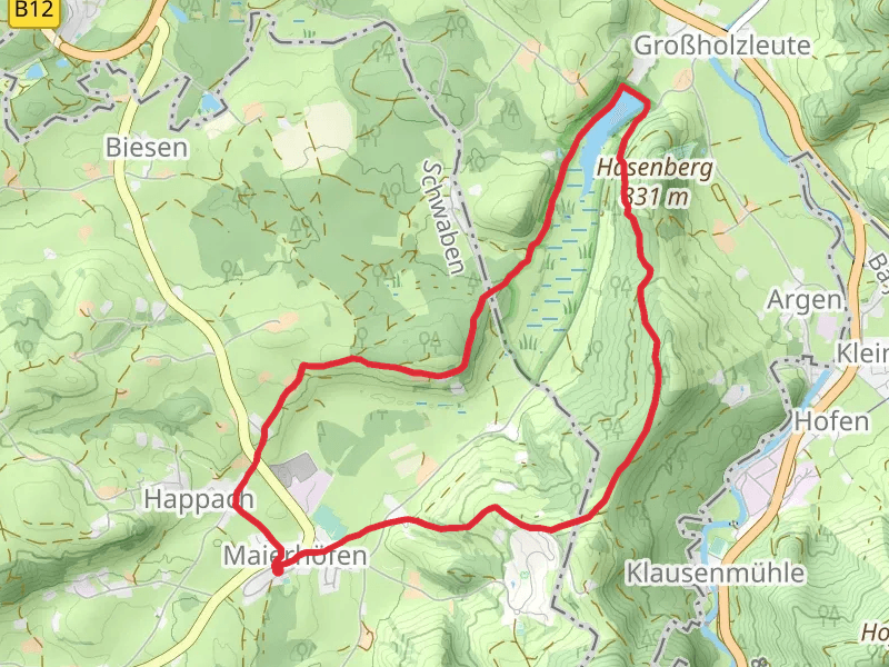 Hengelesweiher via Skulpturenweg Maierhoefen and Hengelesweiher Runde