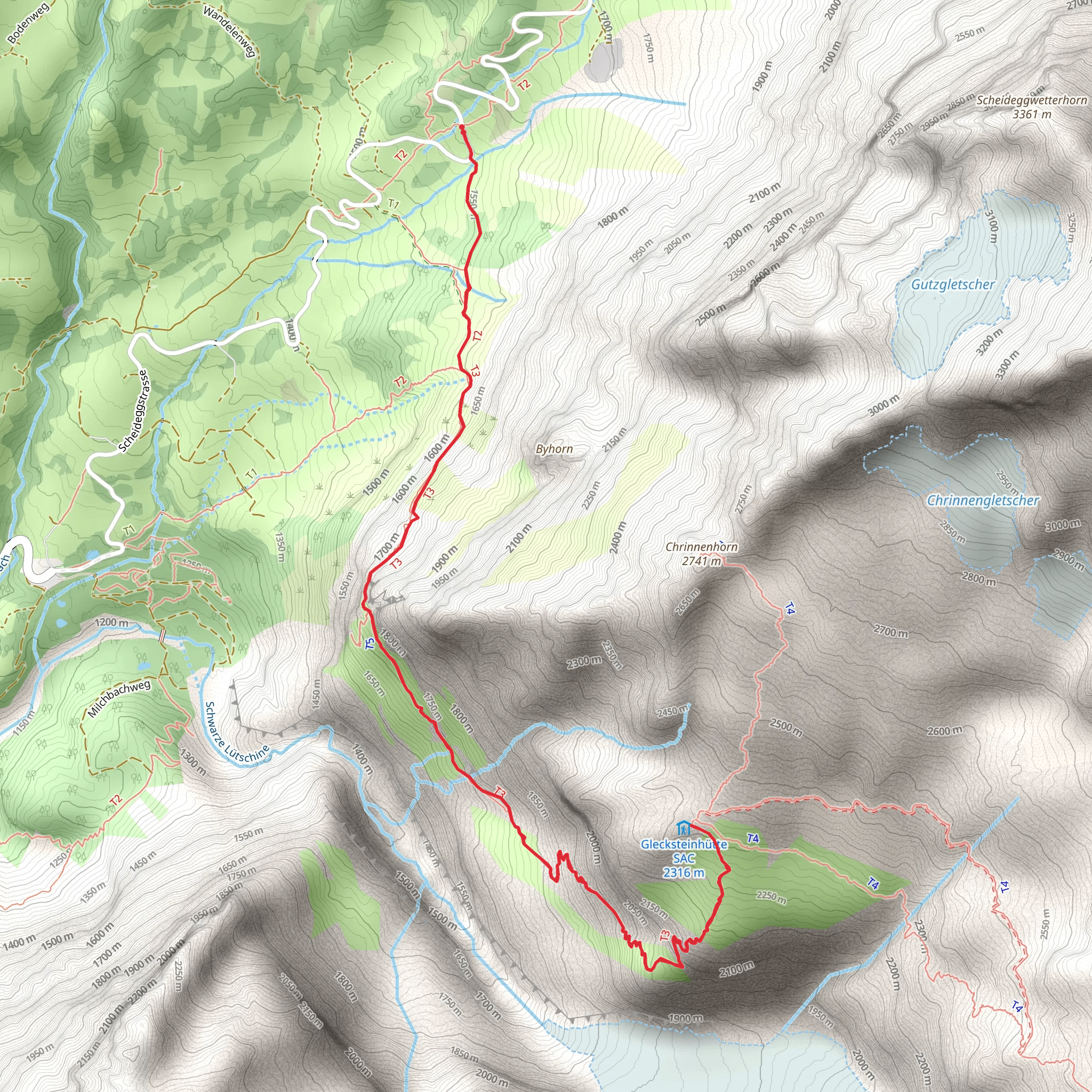 Lauchbühl - Glecksteinhütte - Lauchbühl No 77 mobile static map
