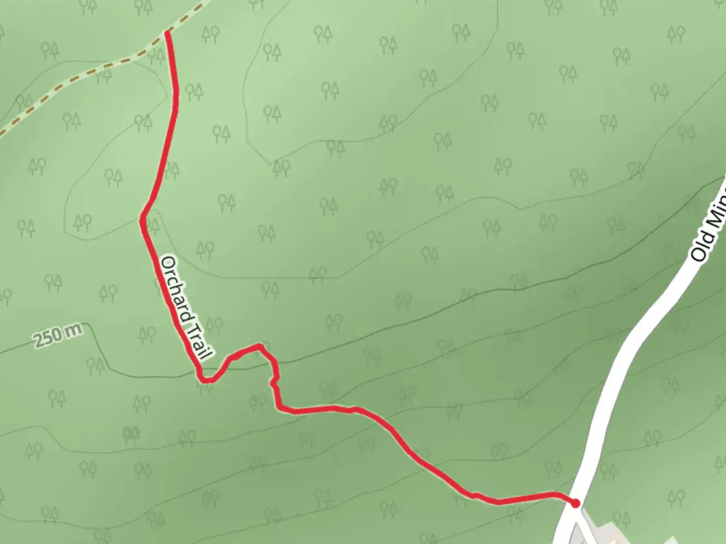 An image depicting the trail Orchard Trail and its surrounding area.