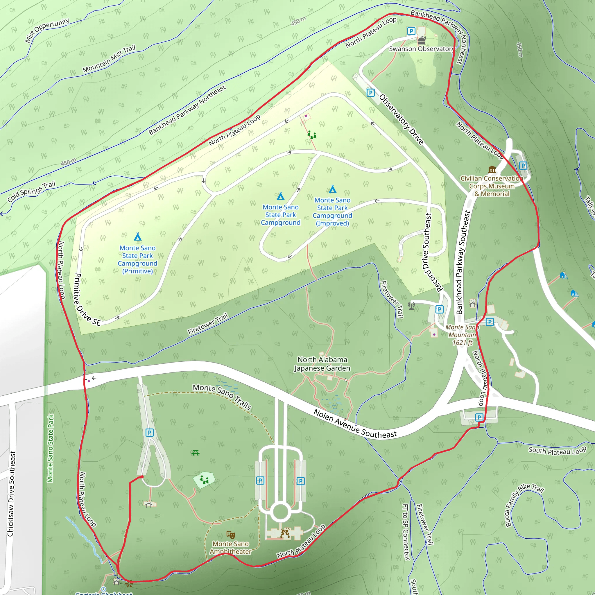 McKay Hollow Trail and North Plateau Loop mobile static map