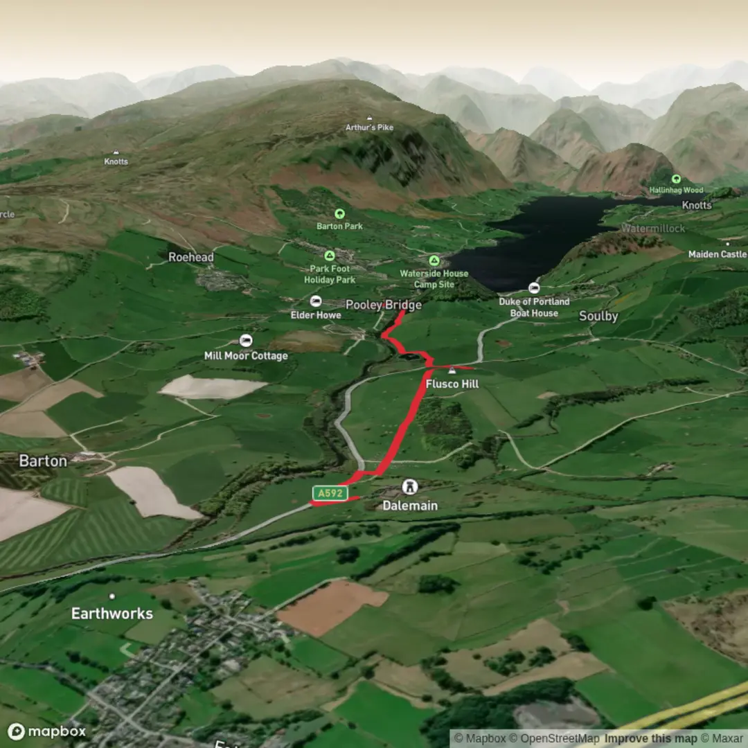 An image depicting the trail Dalemain - Sep 9 and its surrounding area.