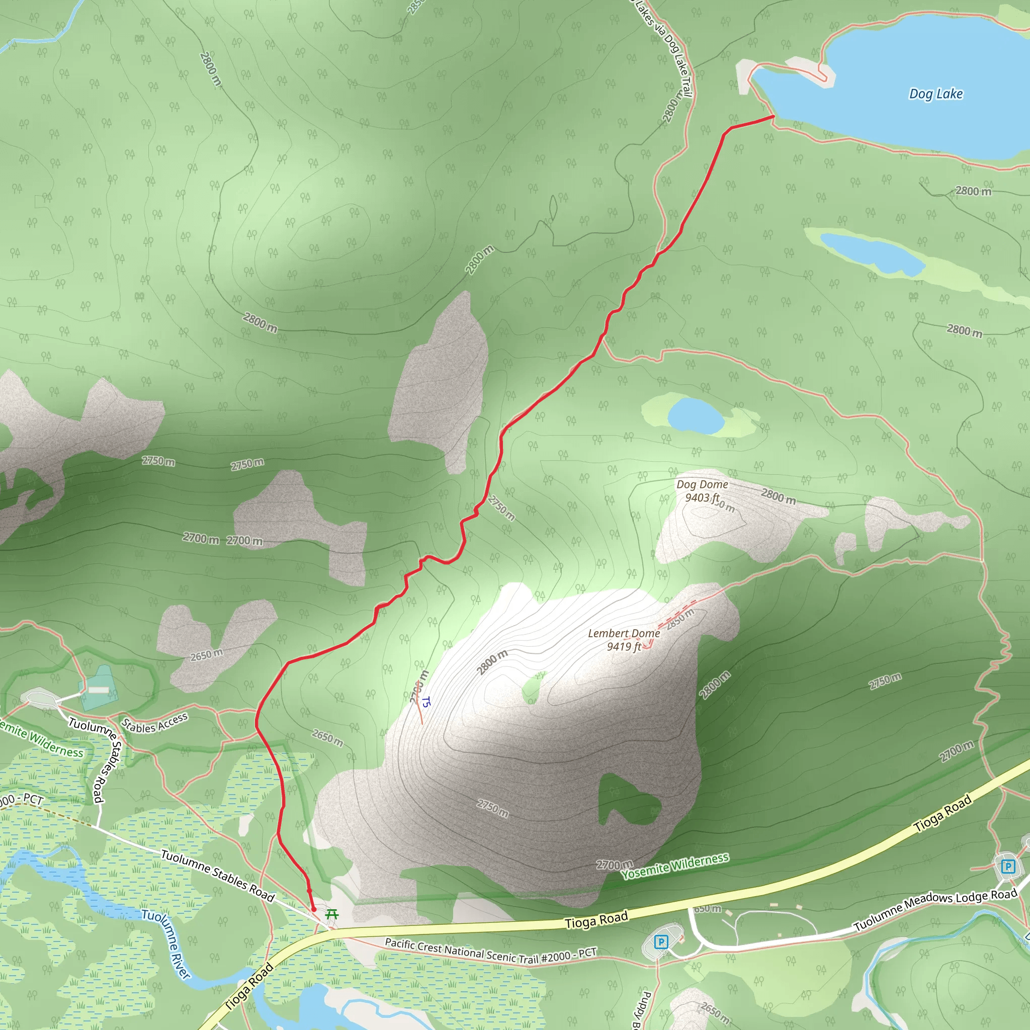 Dog Lake Trail mobile static map