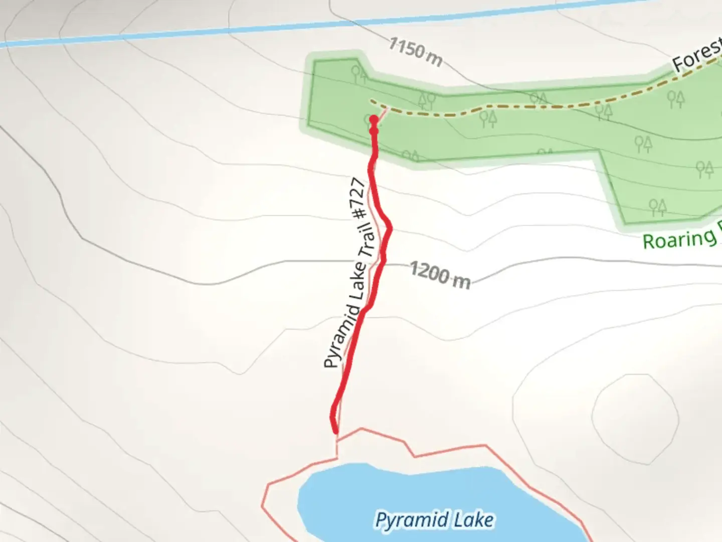 An image depicting the trail Pyramid Lake Trail and its surrounding area.