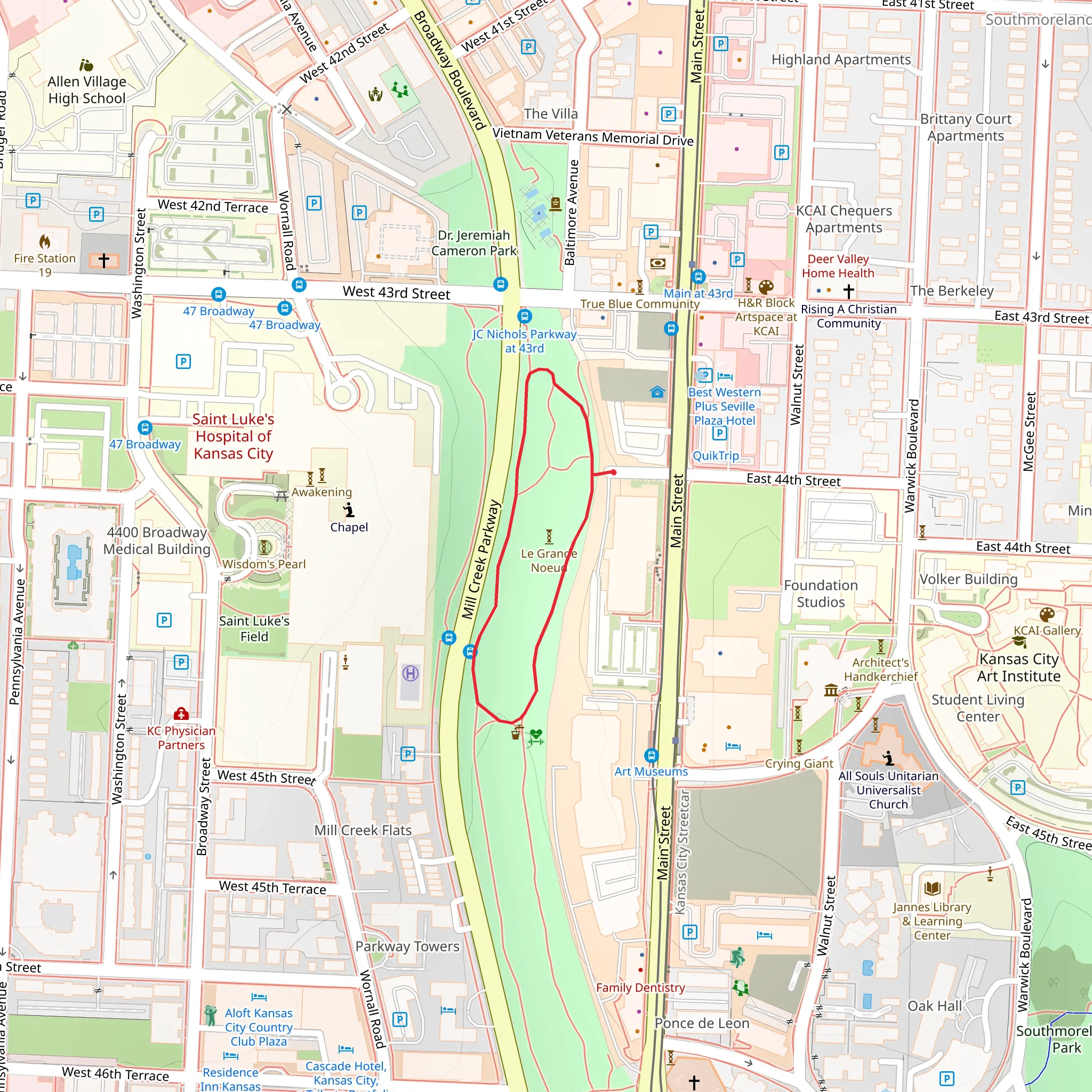 Mill Creek Park Short Loop mobile static map