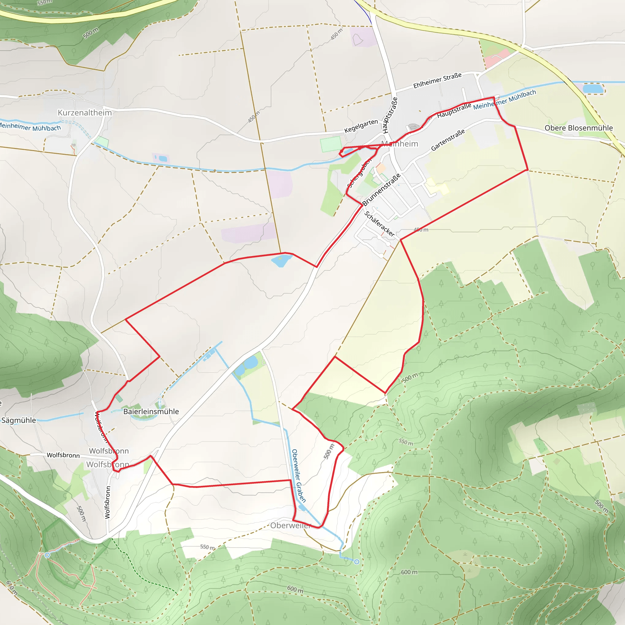 Meinheim Loop mobile static map