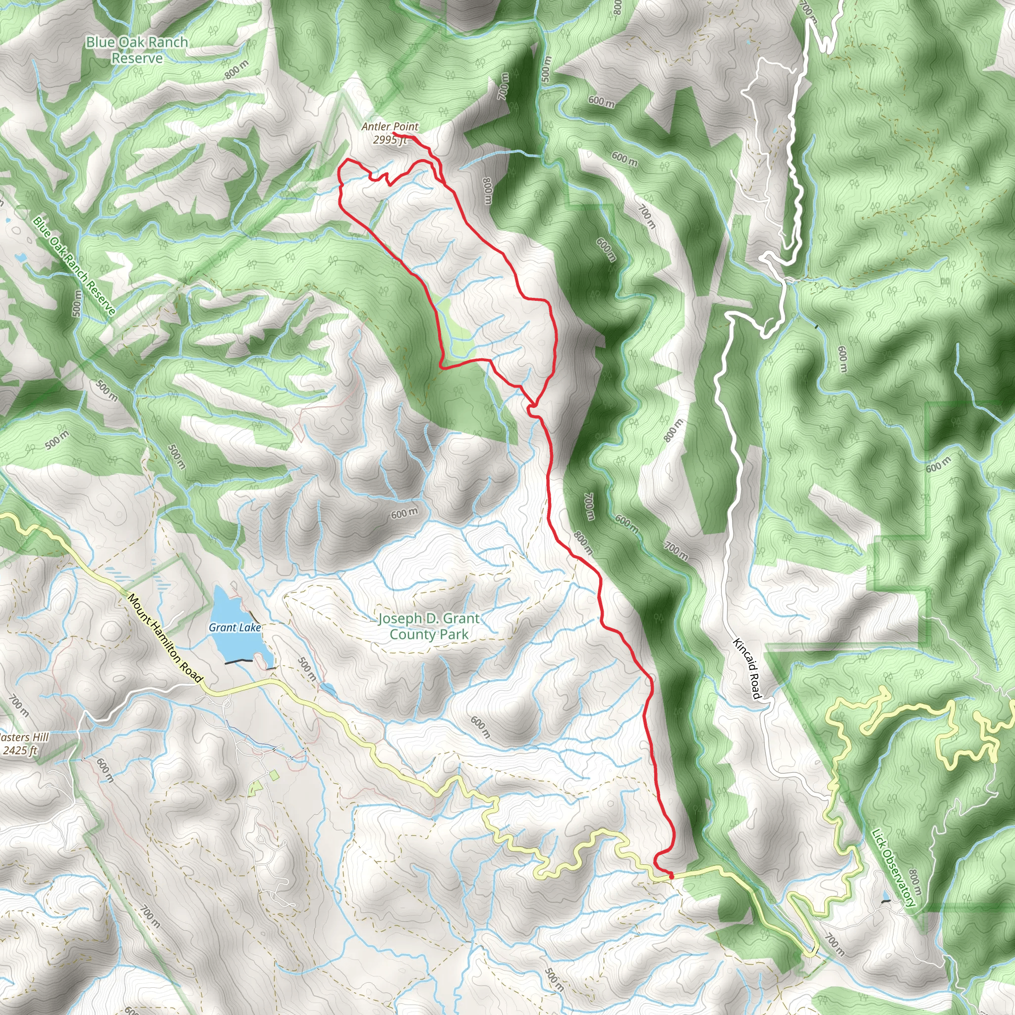 Canada de Pala Trail and Antler Point Loop mobile static map