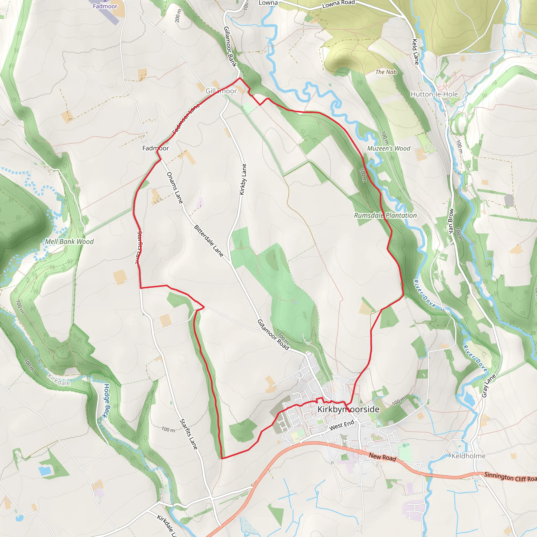 Kirbymoorside to Gillamoor Loop mobile static map