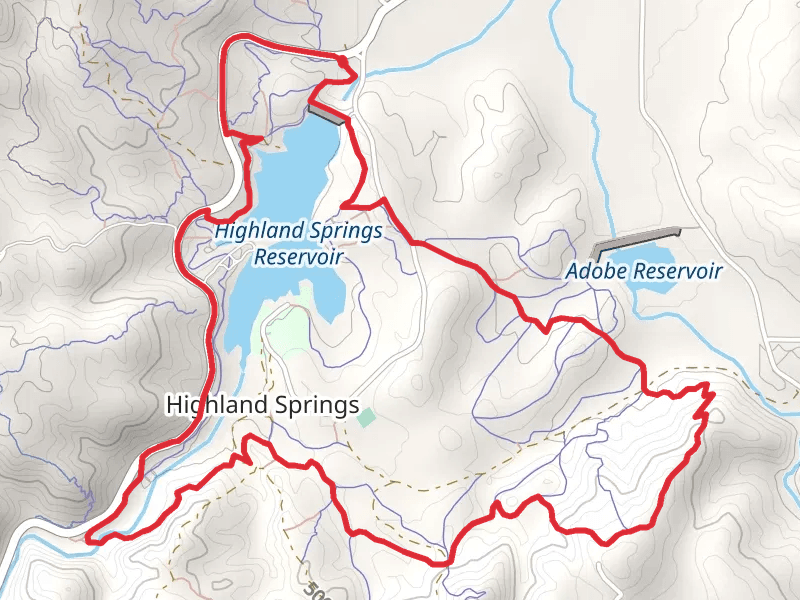 Highland Springs Reservoir, Lake and Puppydog Loop Trail