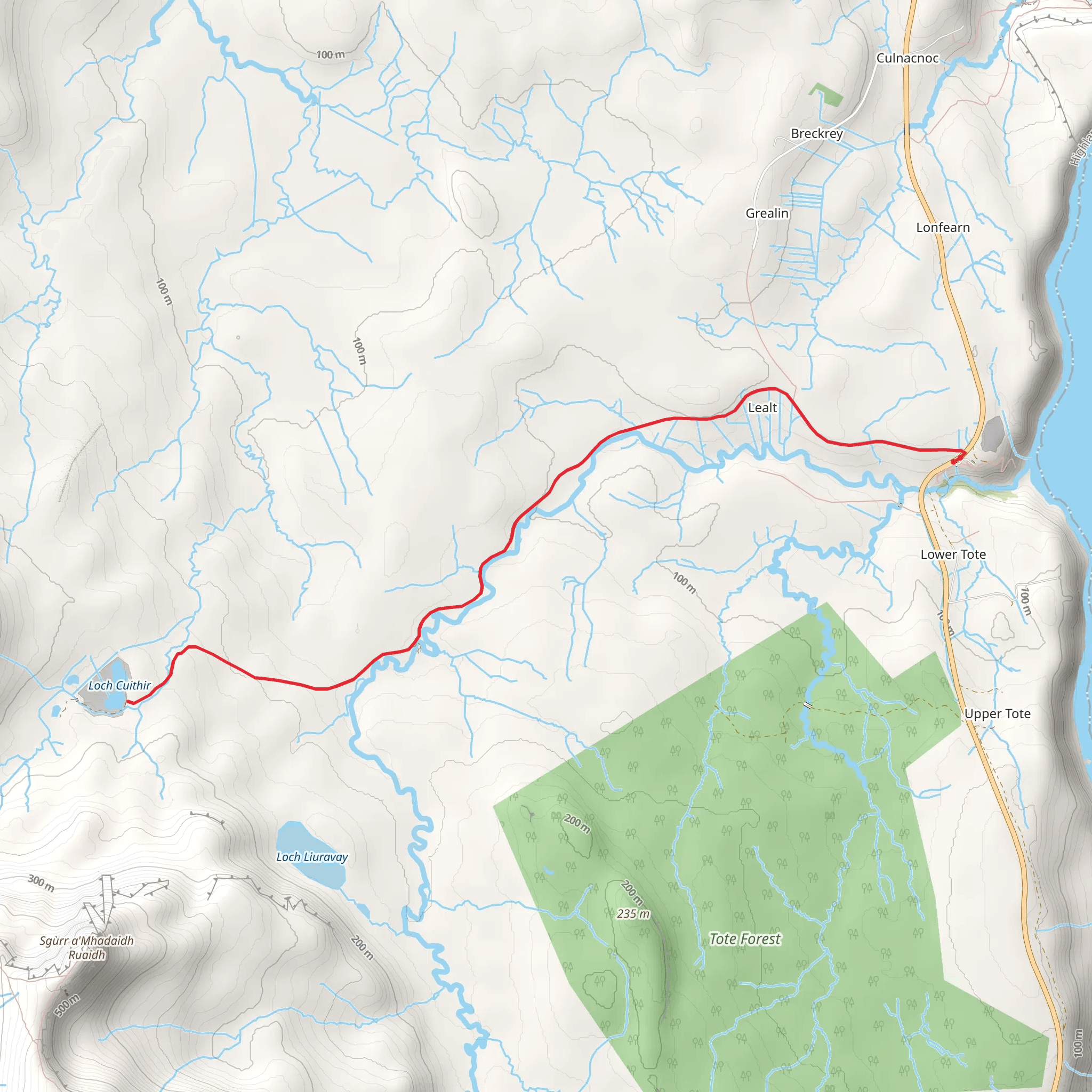 Loch Cuithir from Leath mobile static map