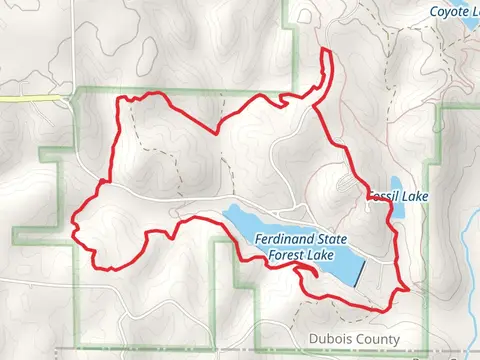 Ferdinand State Forest Lake and Fossil Lake via South Ridge Trail - Yellow