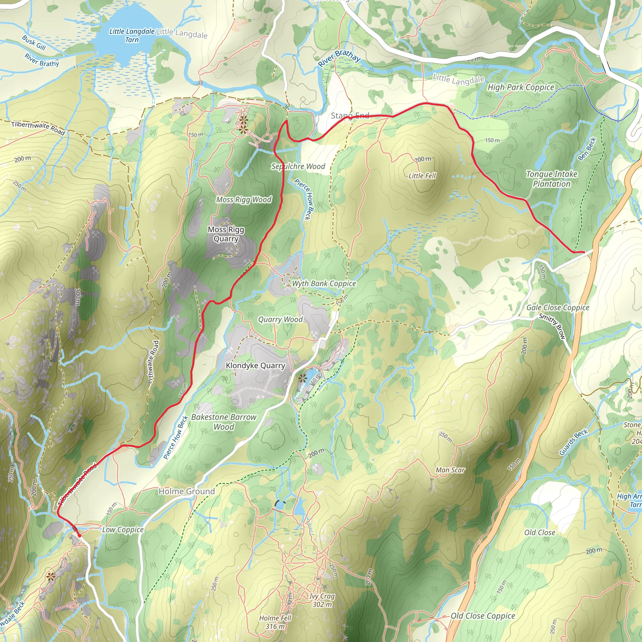 Close Hill Coppice and Pierce How Walk mobile static map