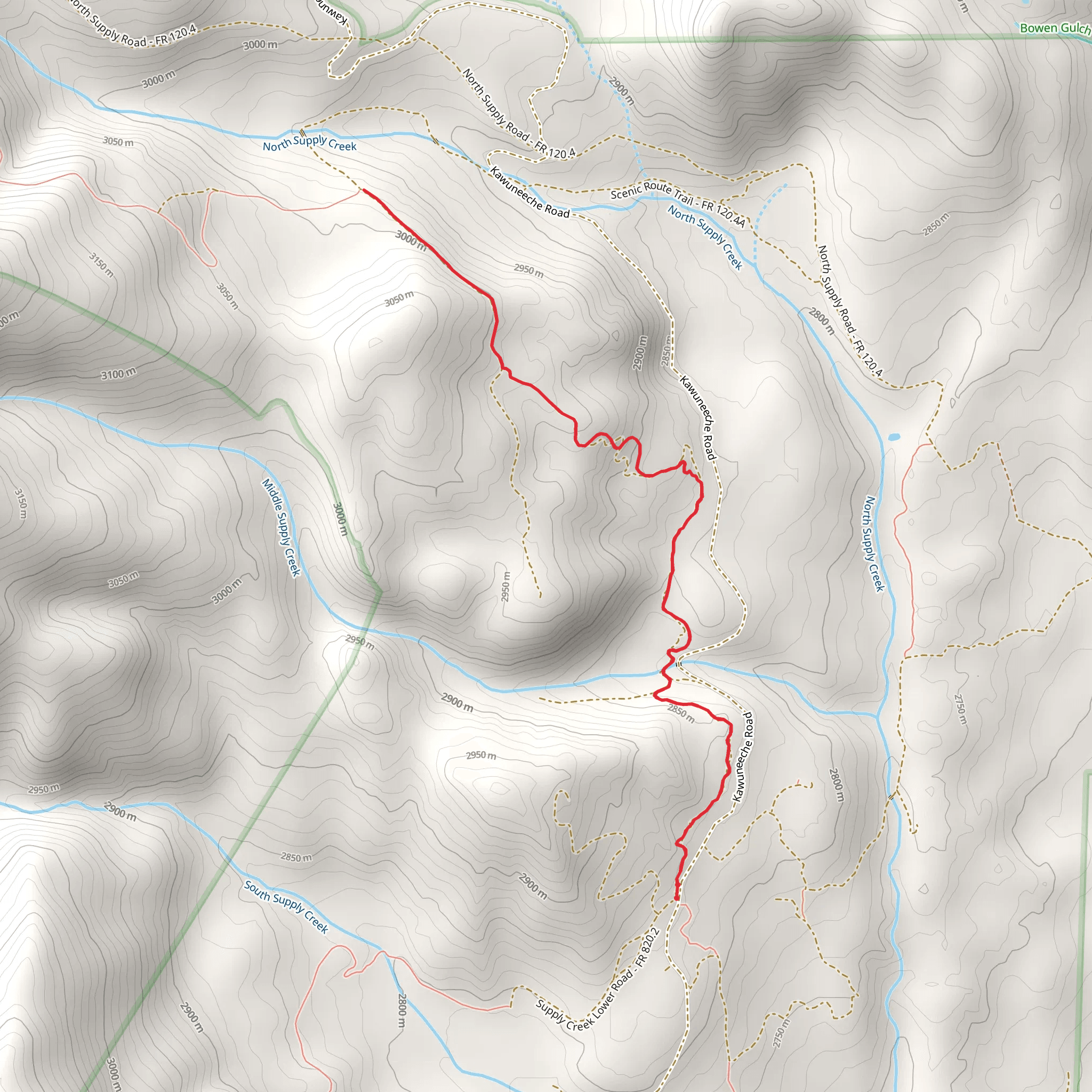 Middle Supply Trail mobile static map
