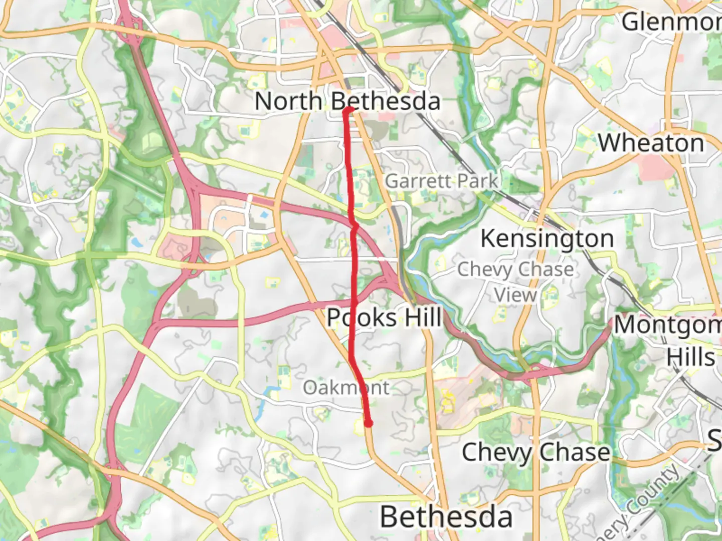 An image depicting the trail Bethesda Trolley Trail and its surrounding area.