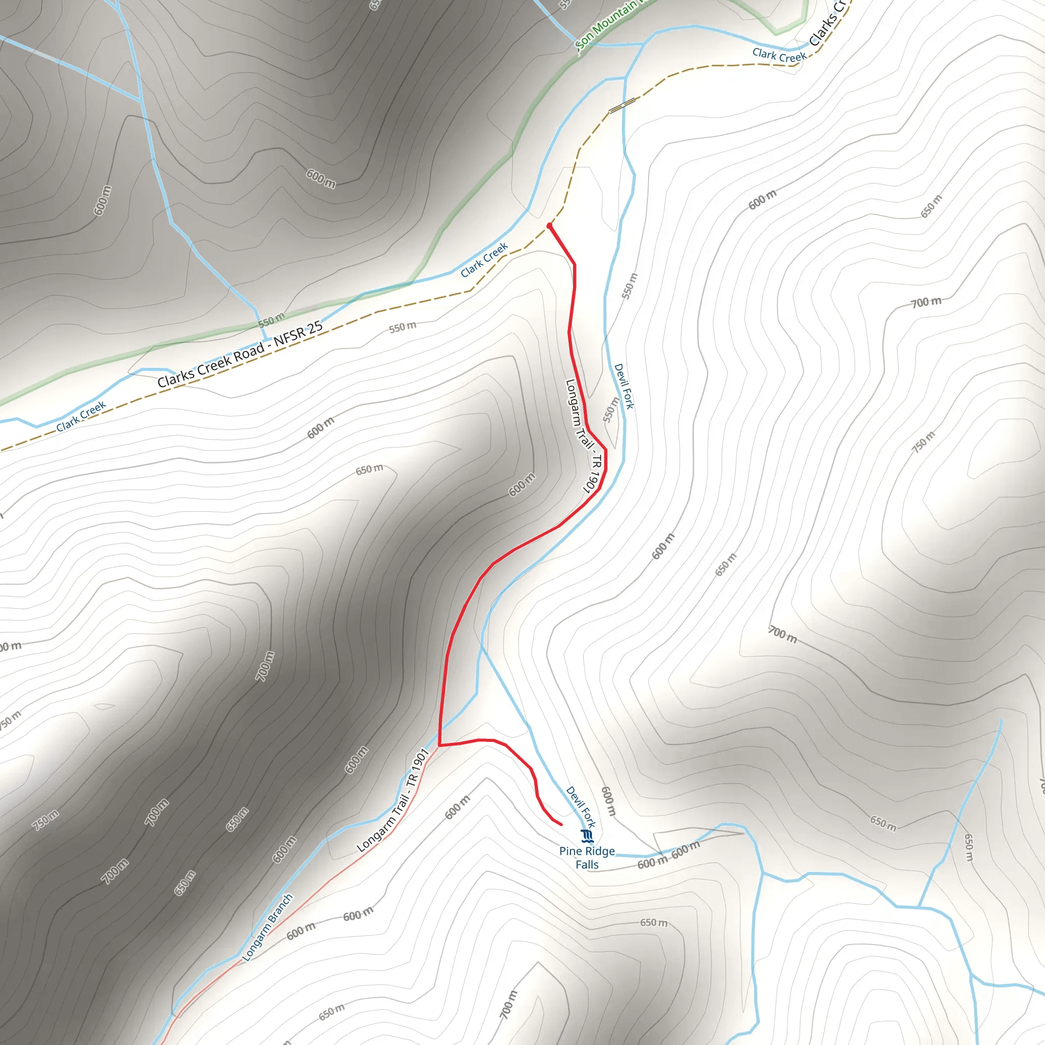 Devil Fork mobile static map
