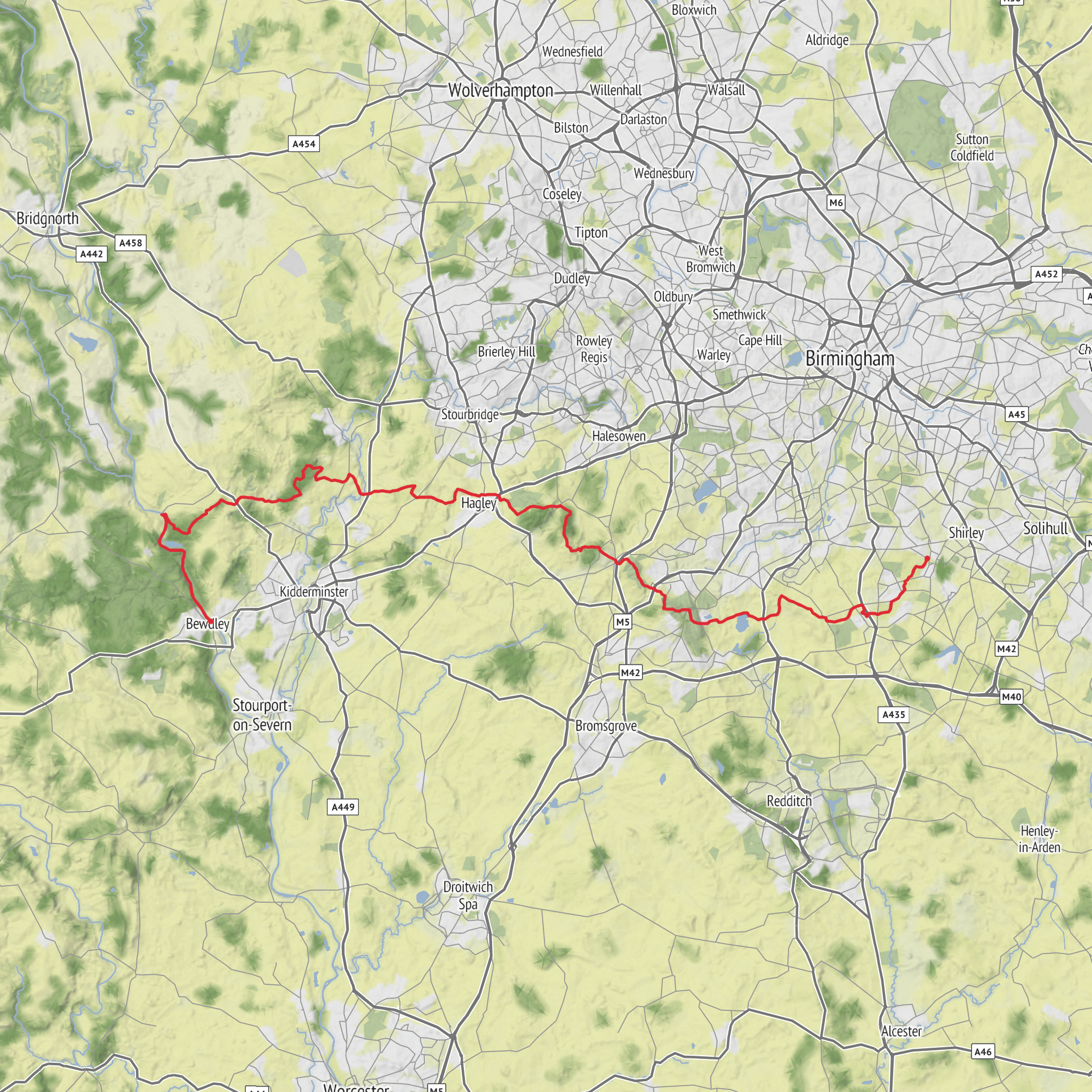 North Worcestershire Path mobile static map