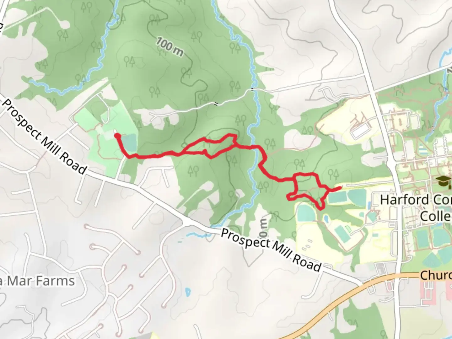 An image depicting the trail Prospect Mill Park Walk - East and its surrounding area.
