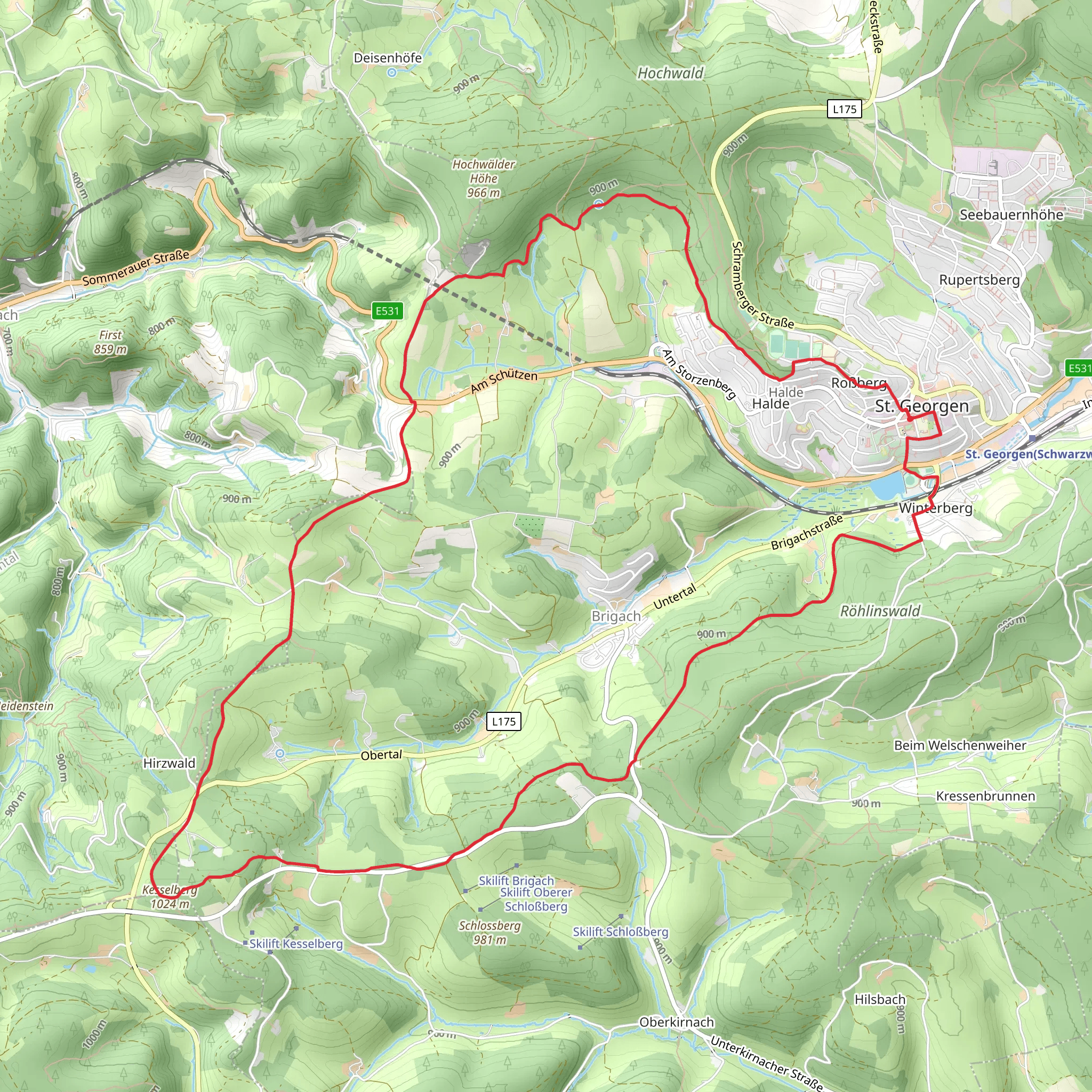 St Georgen and Kesselberg Loop mobile static map