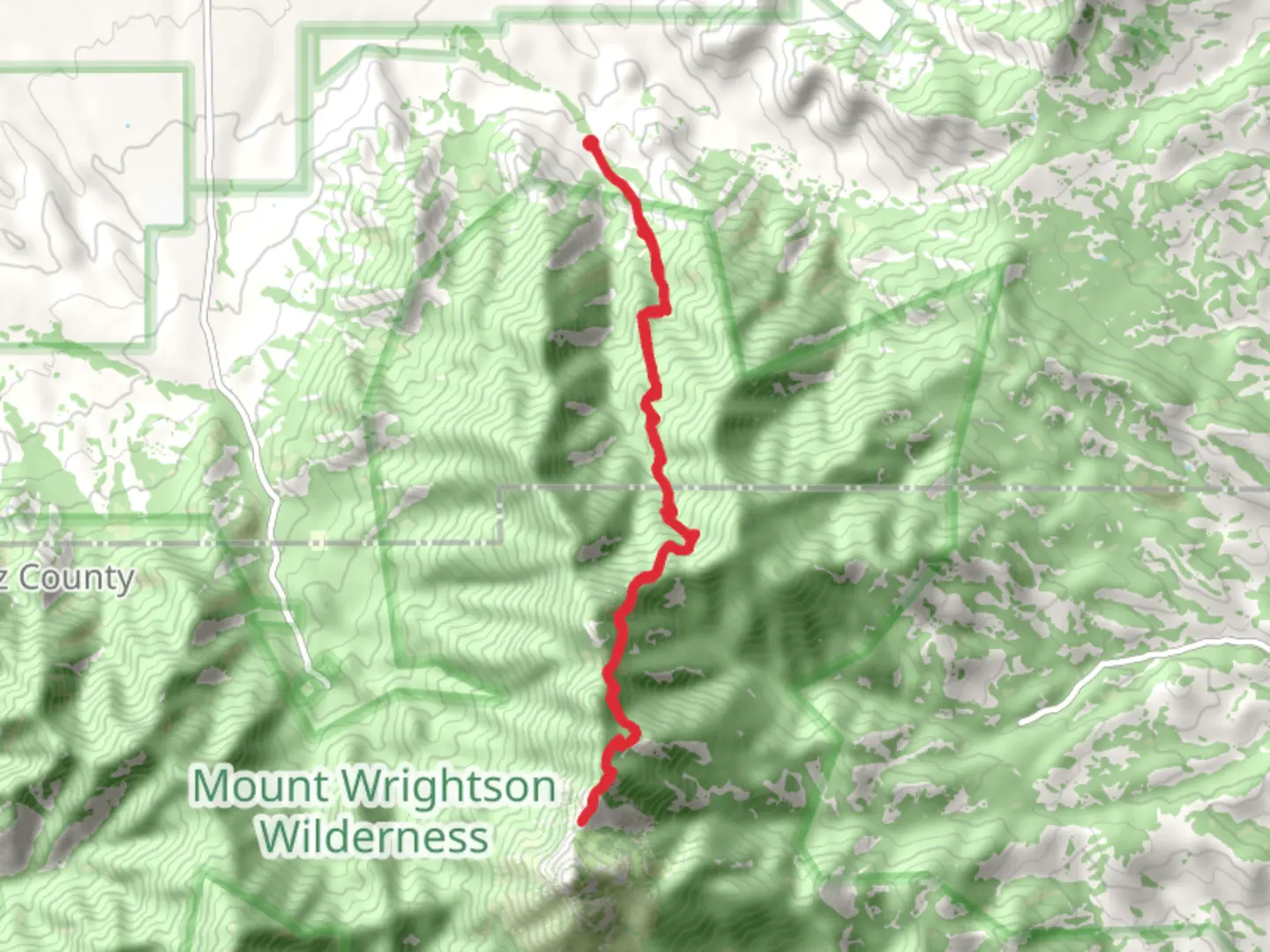 An image depicting the trail Baldy Saddle and Florida Saddle and Florida Canyon Trail and its surrounding area.