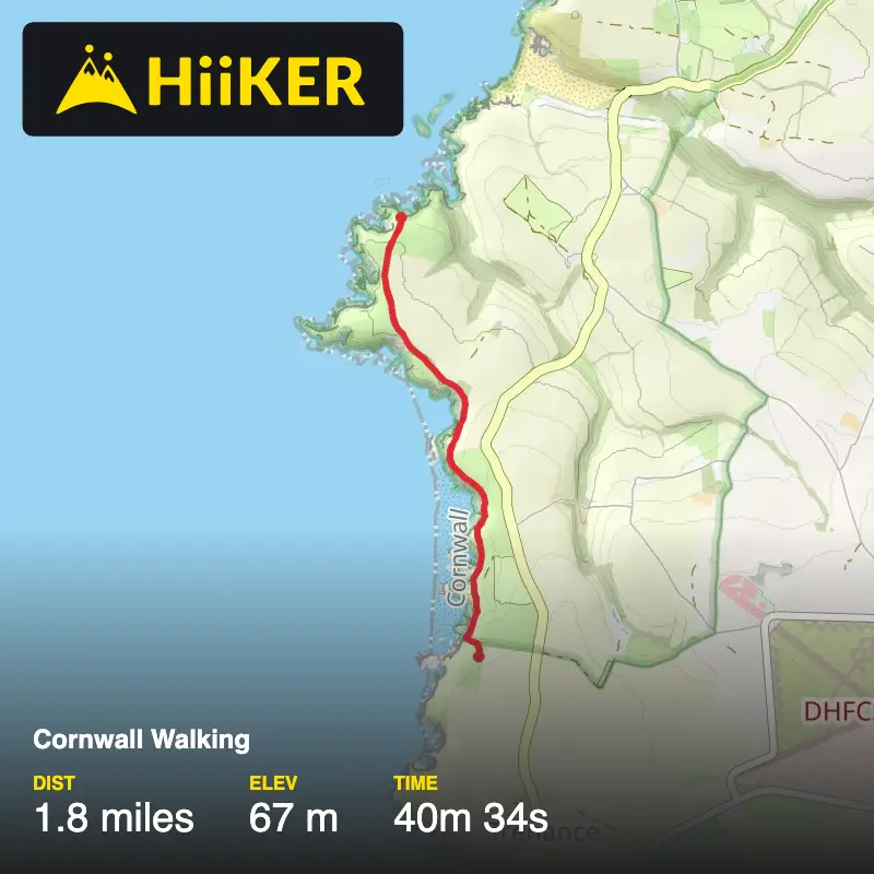 A map preview of the recording Cornwall Walking.
