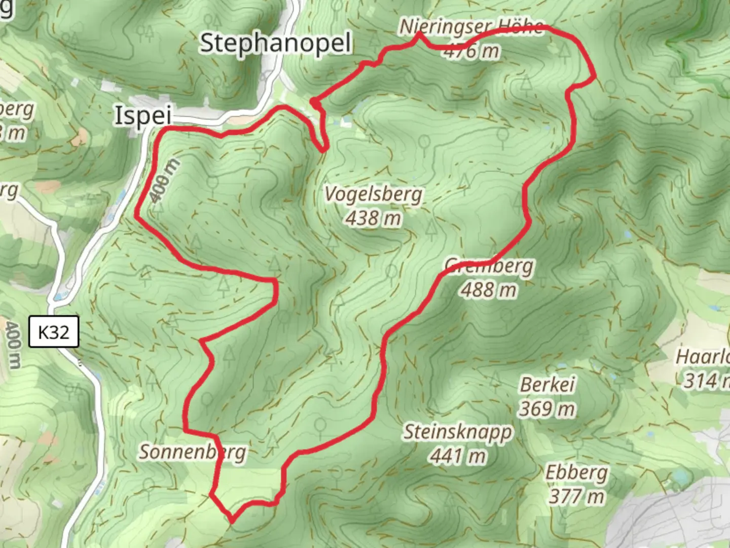 An image depicting the trail Wiemarth, Sonnenberg and Gramberg Loop and its surrounding area.