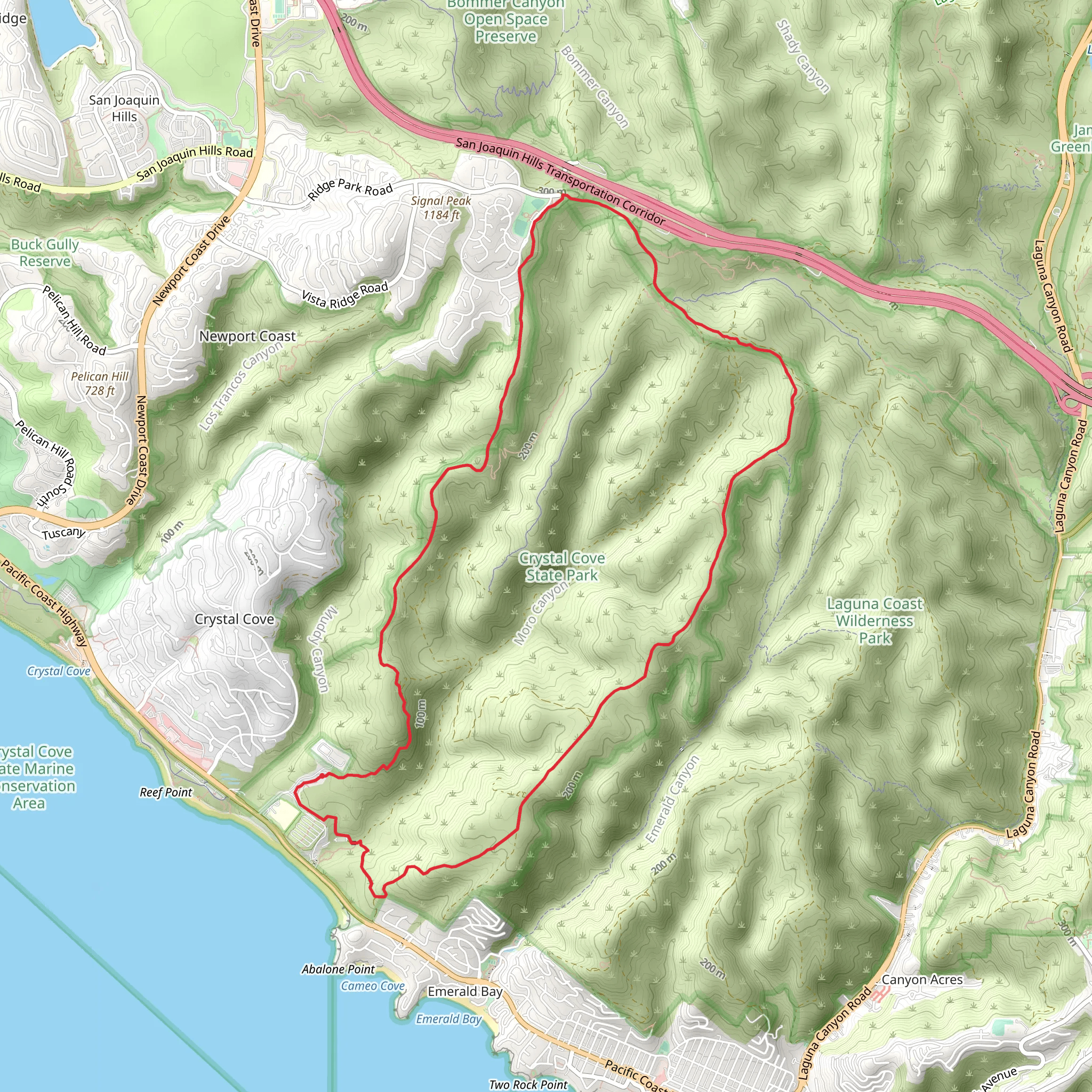 Crystal Cove State Park Loop mobile static map
