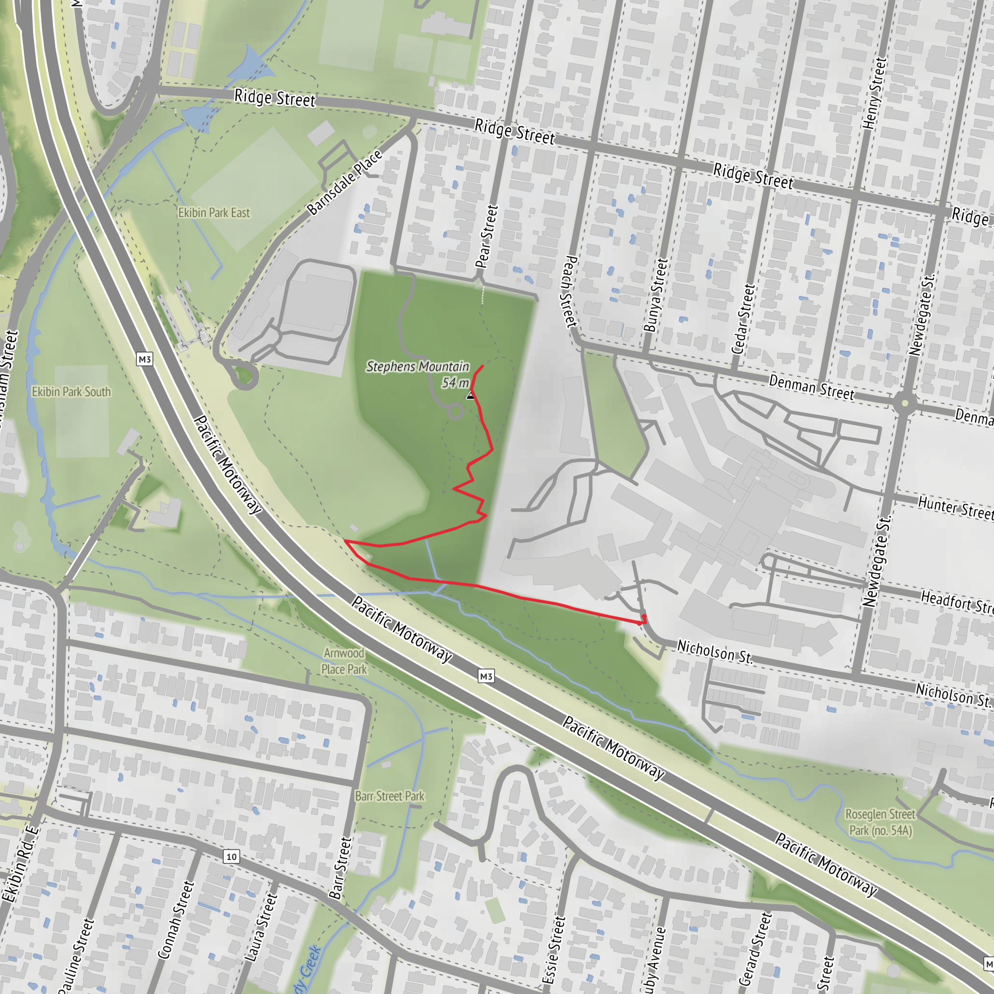 Stephen Mountain Greenslopes mobile static map