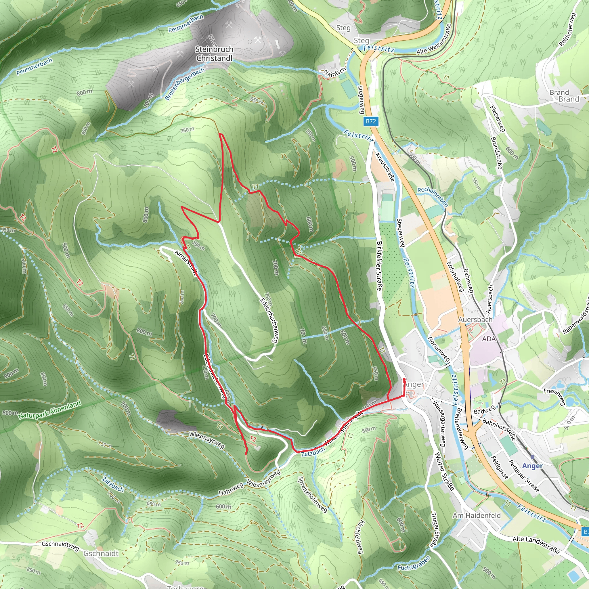 Anger - Edelschachen Loop mobile static map