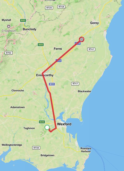 A map preview of the recording Hike on 19-04-2024 08:25 PM.