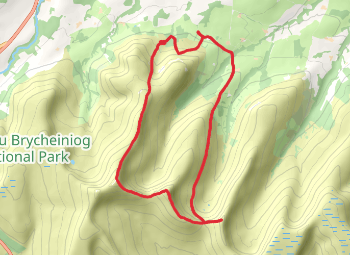 Pen Y Fan, Cribyn and Fan Y Big mobile static map