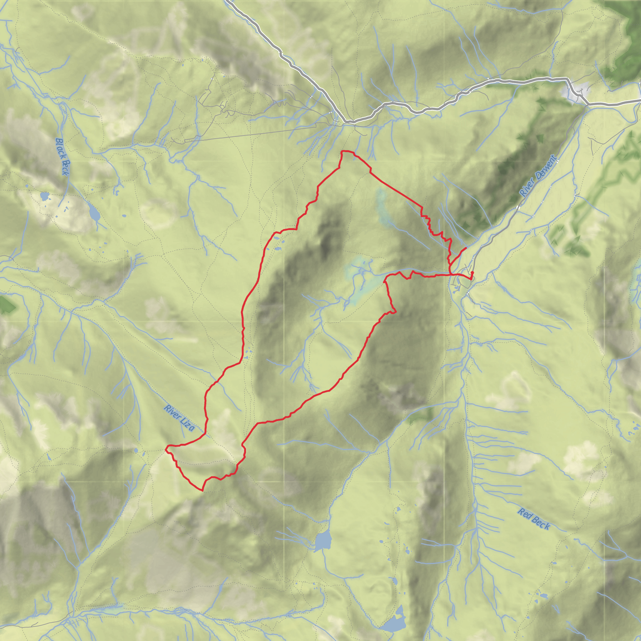 Great Gable from Seathwaite mobile static map