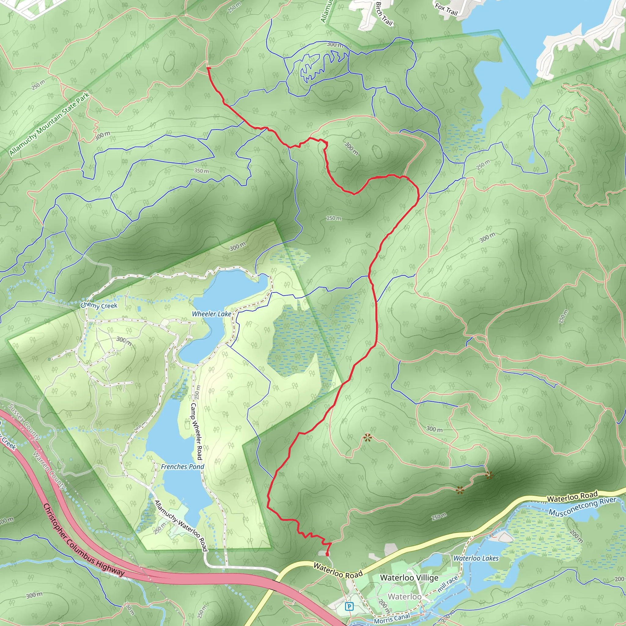 Unblazed and White Trail mobile static map