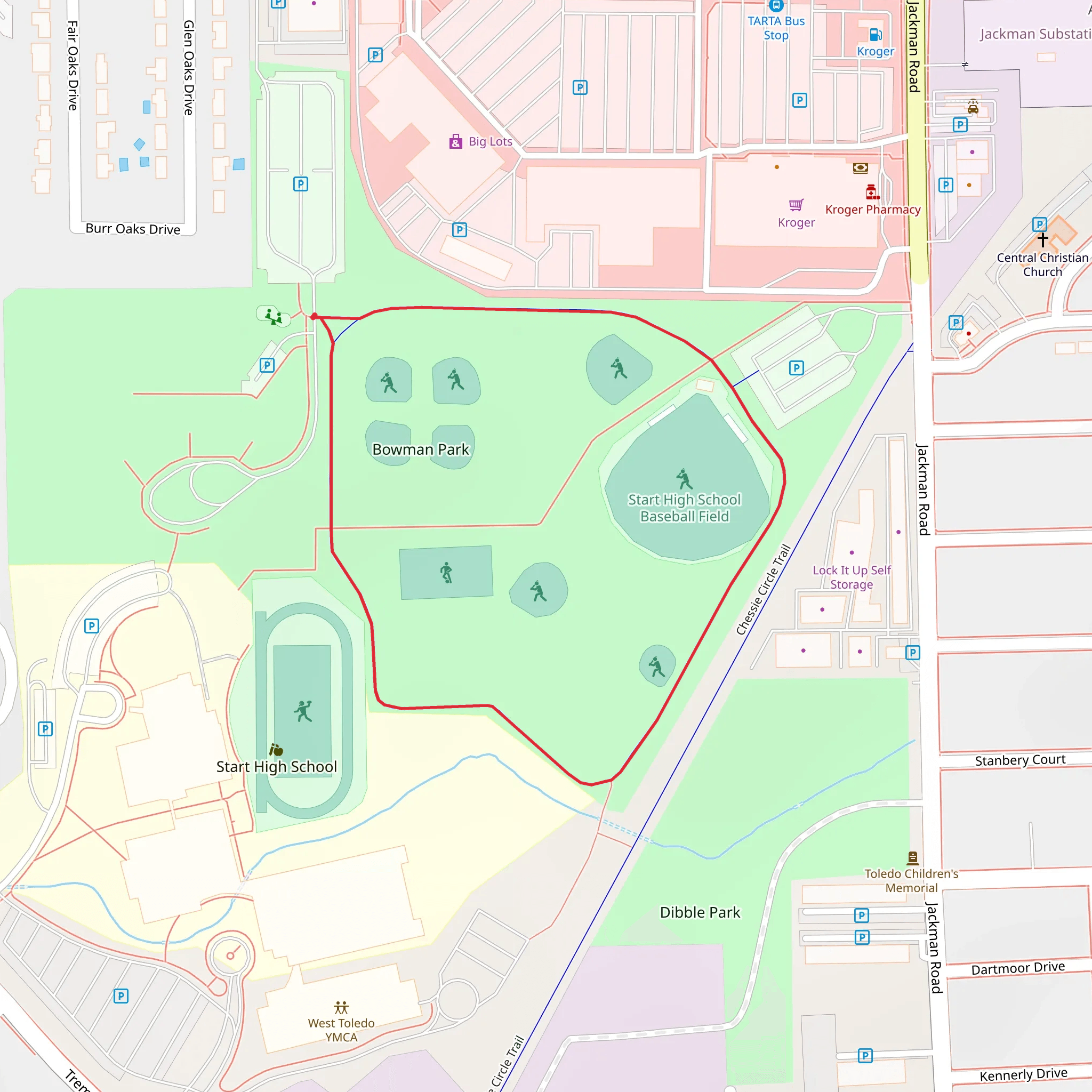 Bowman Park Loop mobile static map