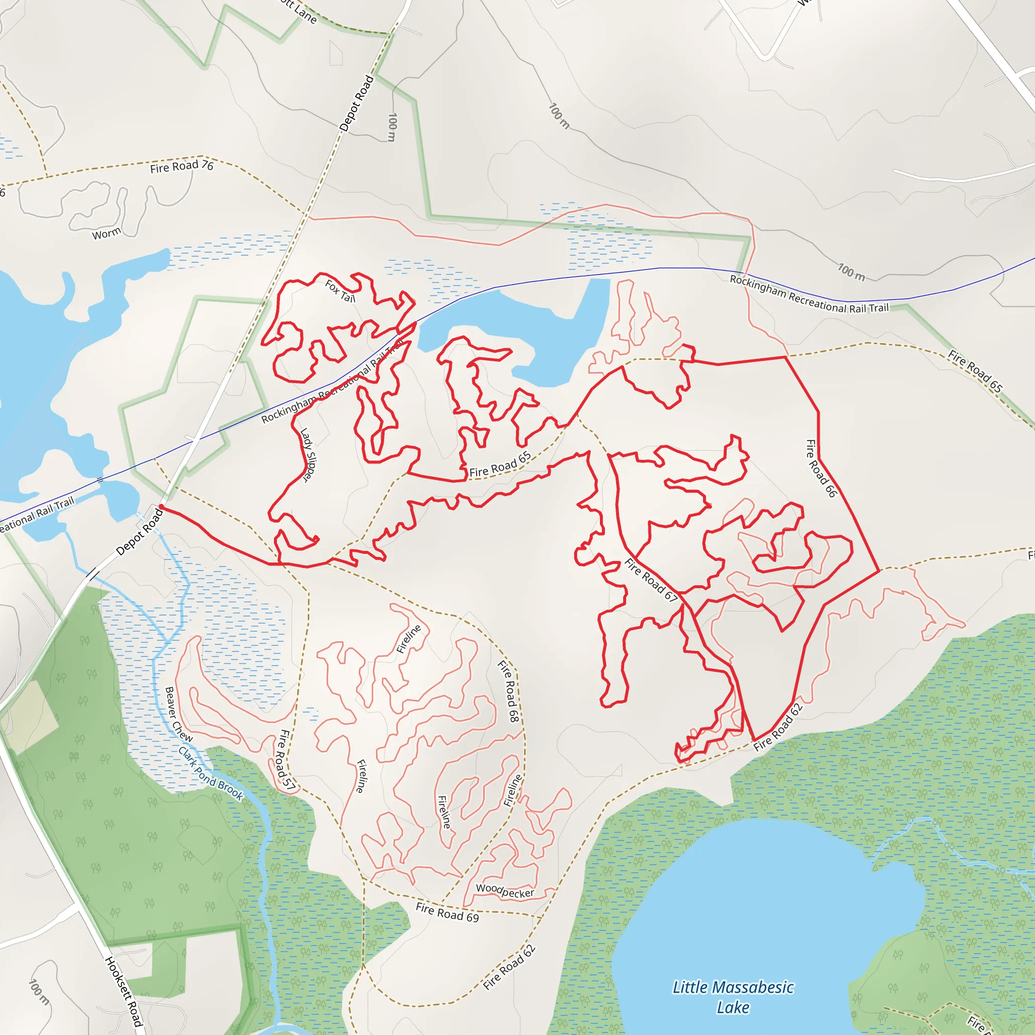 Deer Run, Long Trail, Moose Track and Lady Slipper Loop mobile static map