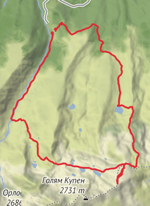 Day 5 - Malyovitsa hotel - Yonchevo lake - Popova capa - Scary lake - Malyovitsa hotel mobile static map