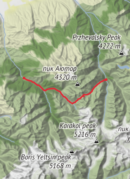 Hike from Djety-Oguz mobile static map