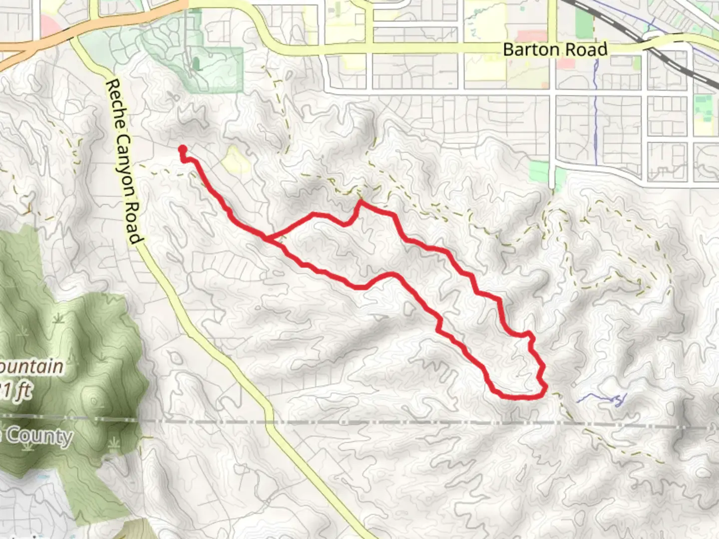 An image depicting the trail Utility Access Road Loop and its surrounding area.