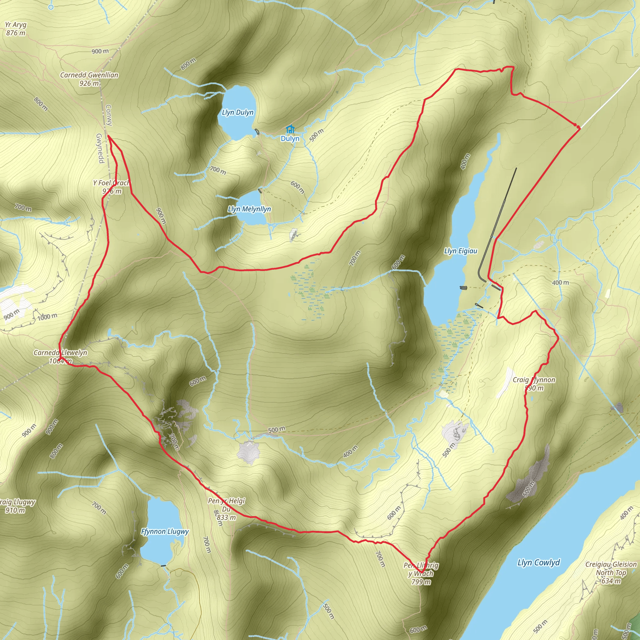 Cwm Eigiau Horseshoe (3) mobile static map