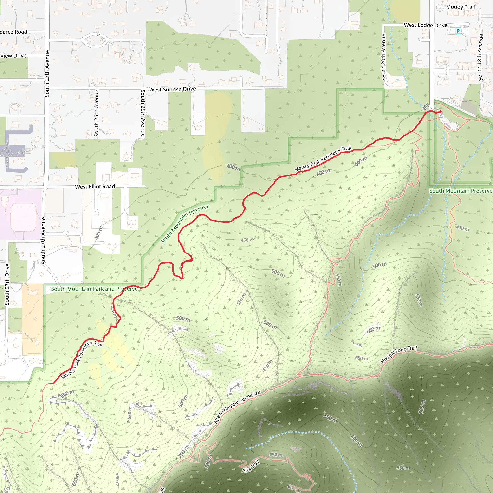 West Telegraph Pass Road Walk mobile static map